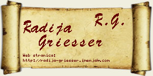 Radija Griesser vizit kartica